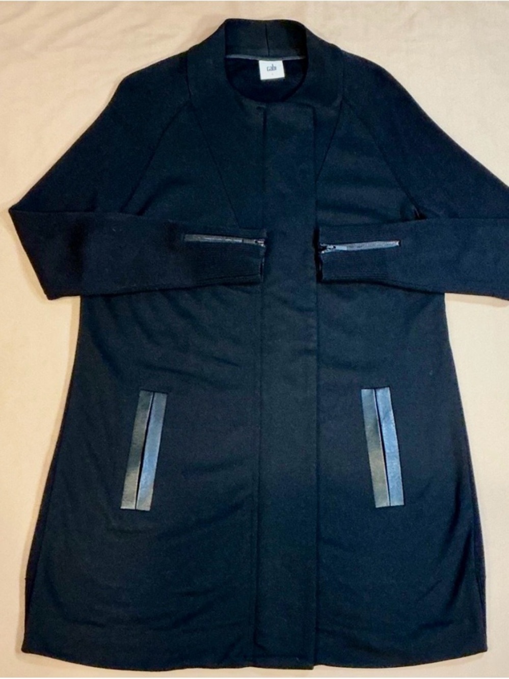 Cabi Tailor Jacket with Leather Trim Details, size small